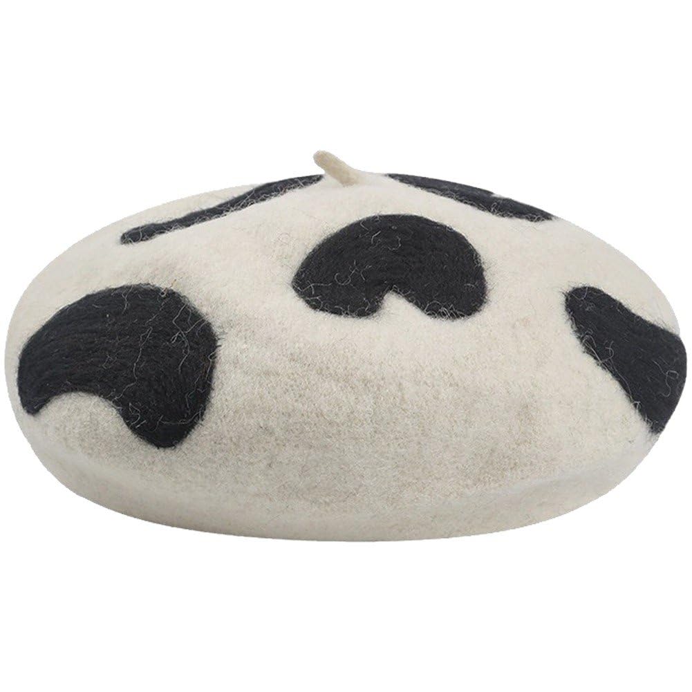 Béret motif vache pour femmes idéal pour vos sorties d'hiver élégantes