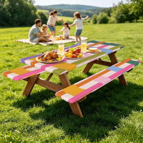 Mantel de picnic con fundas lavable para solucionar el viento en camping 8