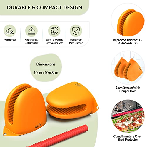 WAFE Mini Oven Gloves for Air Fryer - 2 Silicone Finger Gripper Kitchen Mitts - Heat Resistant Pinch Covers for Cooking, BBQ, Grilling - One Size Fits All Double Hand Pot Holder w/Oven Rack Protector - Cosy Home Interiors WAFE Mini Oven Gloves for Air Fryer - 2 Silicone Finger Gripper Kitchen Mitts - Heat Resistant Pinch Covers for Cooking, BBQ, Grilling - One Size Fits All Double Hand Pot Holder w/Oven Rack Protector - Image 2