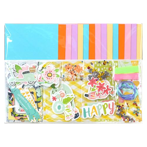Huralona Handmade DIY Greeting Card Kits Includes 15 Blank Cards 15 Colorful Envelopes with Decoration Accessories for Craft Birthday Thanksgiving Christmas Wedding Invitation Card (Blue 1804)