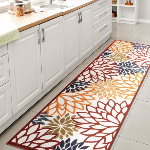 Tapete decorativo JONATHAN Y 2x8 runner crema rojo azul miniatura 1