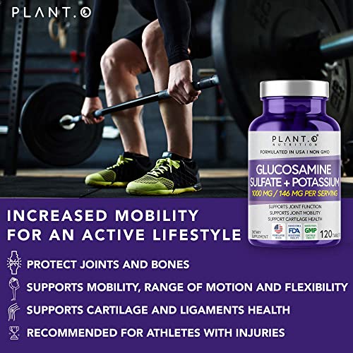 PLANTO-NUTRITION-Glucosamine-Sulfate-with-Potassium-Strong-Joint-Support-Supplement-Supports-Cartilage-and-Connective-Tissues-Aids-Knee-and-Bone-Structure-120-Tablets