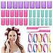 TARATH 50 pezzi Bigodini set, bigodini per capelli adesivi in velcro Strumento per arricciare il salone fai-da-te