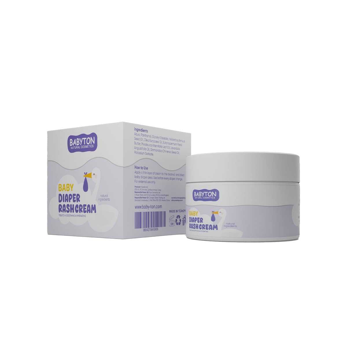 Babyton Baby Diaper Rash Cream 50ml, Natural Nappy Cream for Sensitive Skin, Newborn Safe, Organic Ingredients - Image 4