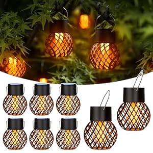 GIGALUMI Solar Hängeleuchte flackernde Flamme 8 Stück