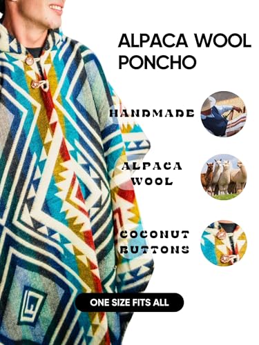Poncho de alpaca para hombre térmico contra el frío húmedo con capucha 7