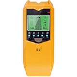 Stud Finder Wall Scanner, 5 in 1 Electronic Stud Sensor, Metal Detector Wall Scanner, Wall Wood Detector Scanner with LCD Display & Audio Alarm for Wood Metal Pipe Studs AC Wire Detection (Yellow)