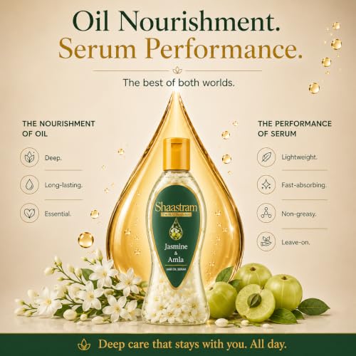 Image of Jasmine & Amla Helps Relieve Stress & Calm the Scalp |Herbal Hair Oil (works like a serum) for Men & Women |With Real Jasmine flowers | Non-Sticky, Lightweight, Fast Absorbing Oil serum - 180ml