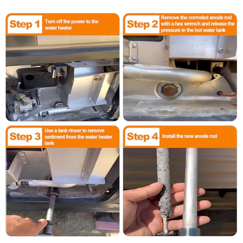 Image of RV Water Heater Magnesium Anode Rod Compatible with Atwood Heaters 11553-4.5 inch, 1 /2 inch NPT, For RV, Camper and Trailer Water Heaters Replacement Parts