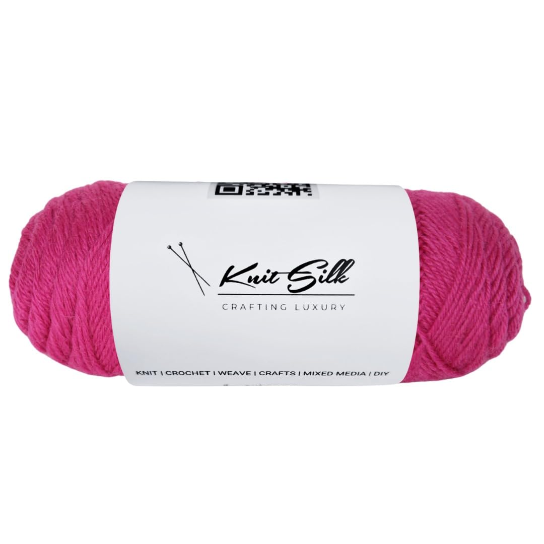 Knitsilk 100% Merino Wool Yarn | 200+ Yards| 100gx2 Count |200 Grams |Handcrafted Material for Knitting, Crocheting & Weaving| Pack of 2