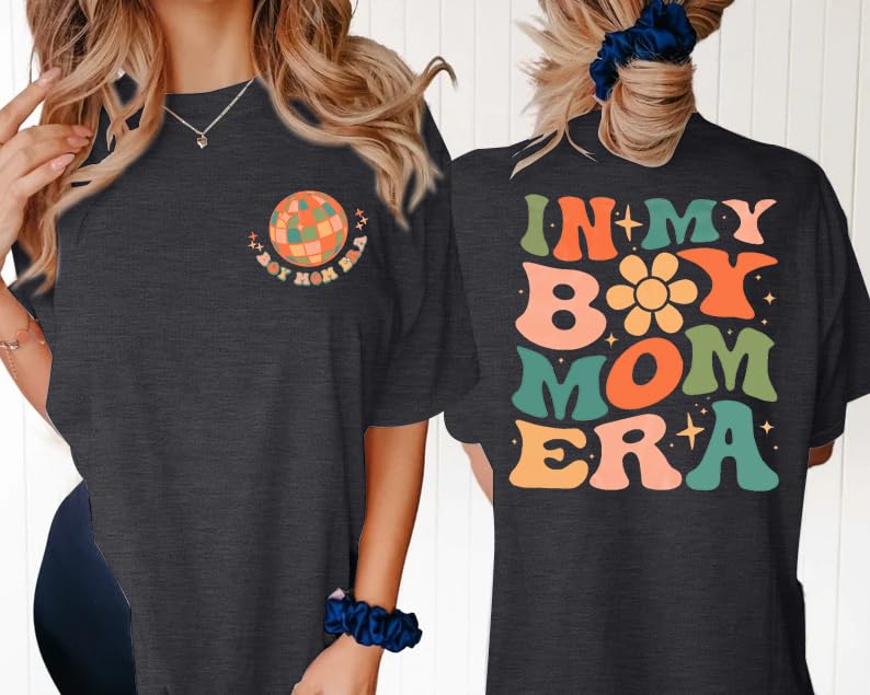 Boy Mom Shirts Mama Tops : Women Oversized Mama Graphic Tees Mom Tshirt Tops3