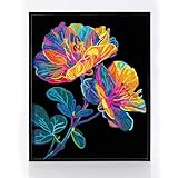 DIAMOND DOTZ 2594354 Original 5D Diamond Painting Set, Neon Blumen, mit Neonfarben und Samt, DIY Diamant Malerei Bilder für Erwachsene und Kinder ab 12 Jahren, Intermediate