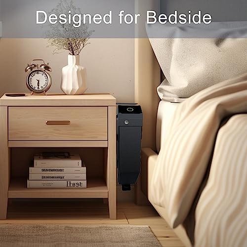 Image of Gun Safe Biometric Quick Access Handgun Safes for Pistols Bedside Fingerprint Pistol safe Nightstand Smart Gun Safety Wall Mount Desk Keypad Key