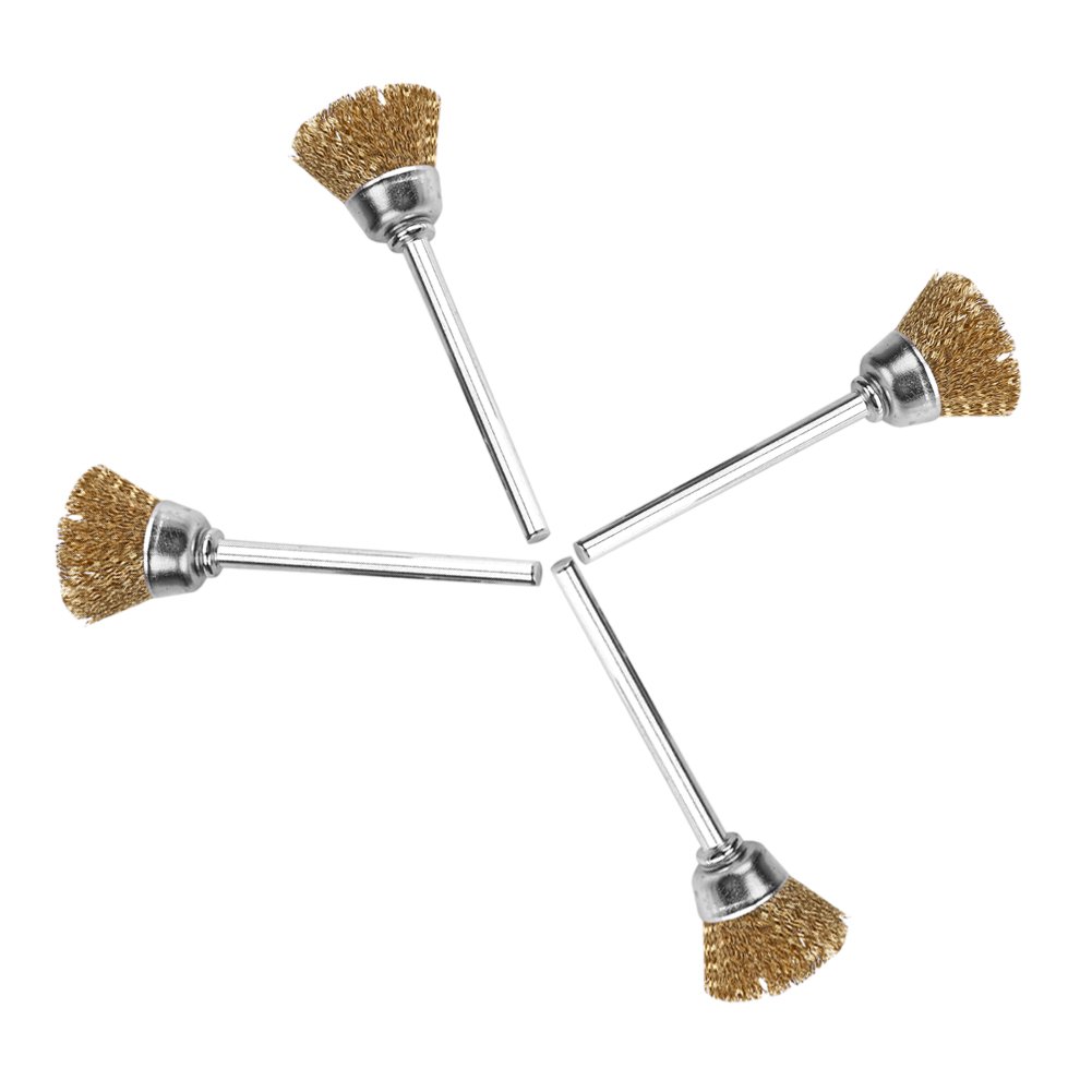 24pcs Stainless Steel and Brass Wire Wheel Polishing Brushes for Angle Grinder, Electric Drill, and Rotary Tools with Shank Mount - Cleaning and Metal Polishing Accessories