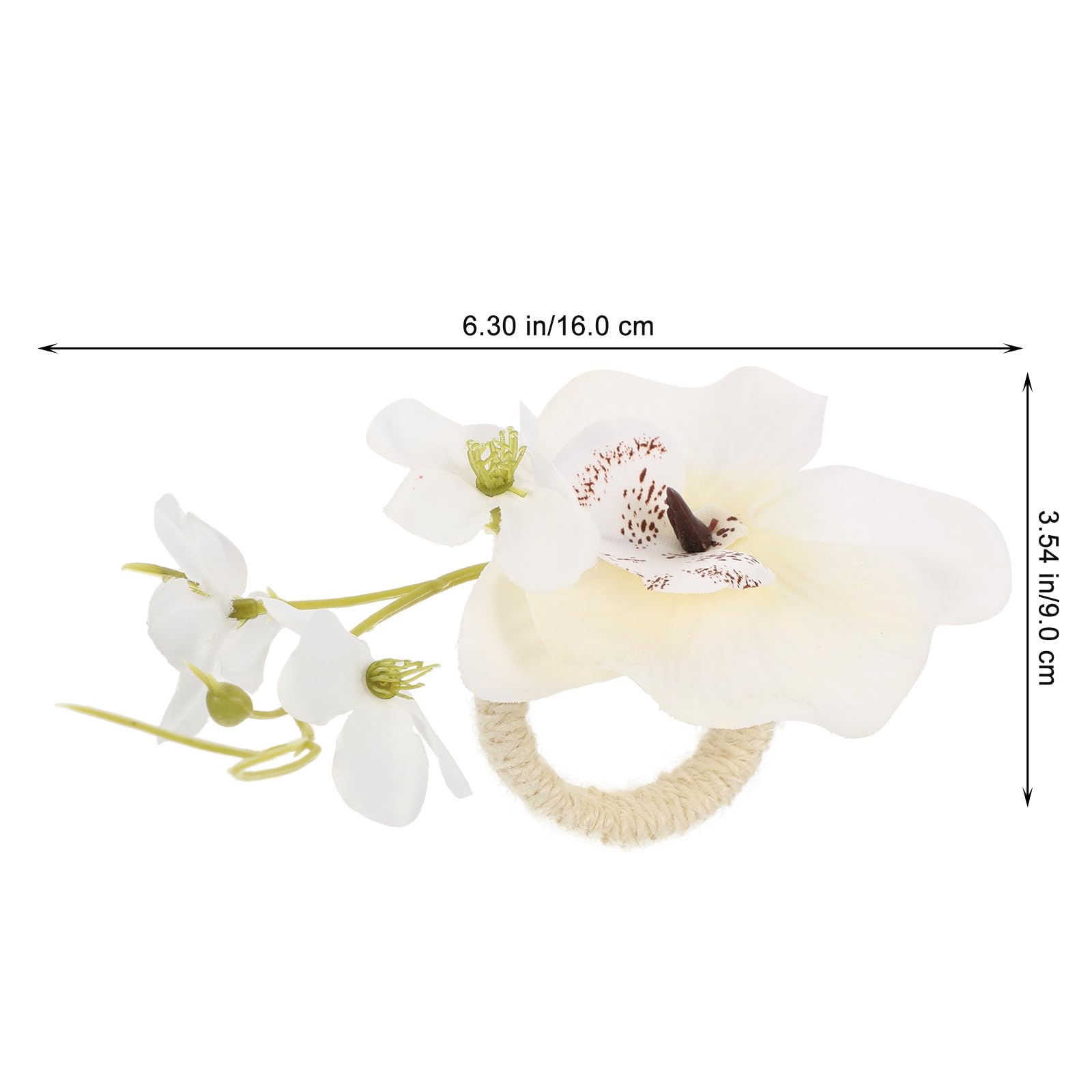 Ronds de Serviette à Fleurs Artificielles, Style Élégant, Lot 4 Pièces