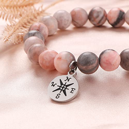 Image of Joycuff Graduation Gifts for Her Him Class of 2026 Graduation Bracelets Inspirational Graduation Compass Bracelet for Women College Graduation Gift for Him Her