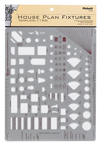 Pickett House Plan Fixtures Kitchen and Bath Template, 1/4 Inch Scale (1153I)