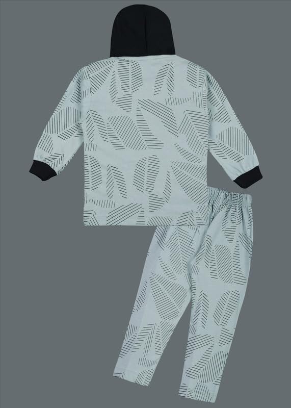 Image of 3BROS Cotton Bodysuit /Dress /Baba Suit for Boys /Girls Full Pajama Set & Casual Full Sleeves Shirt with Cap Attached Combo Kid's Set, Winter Collection for Kids, WinterWear for Kids