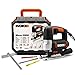 WORX WX478.1 Sierra de calar 650W, 4 posiciones pendulares, corte perfecto en madera y metal, cambio rápido de cuchilla, extracción de polvo, maletín y cuchillas incluidas, trabajos en hogar o taller