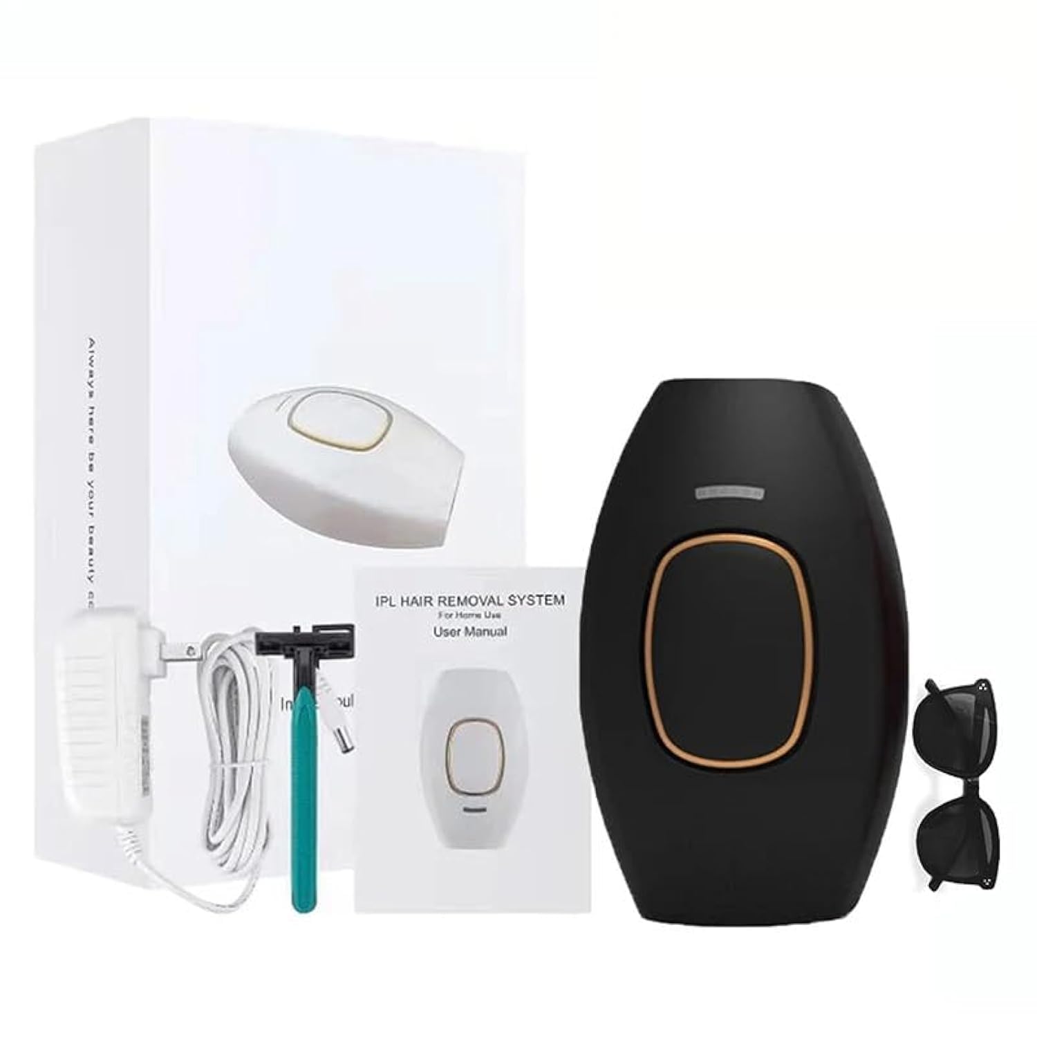 SAFENHAND Portable IPL Hair Removal: Women's Diode Laser Epilator for Personal Care at Home, Silky DIY Handset Laser Hair Removal Kit (Black)