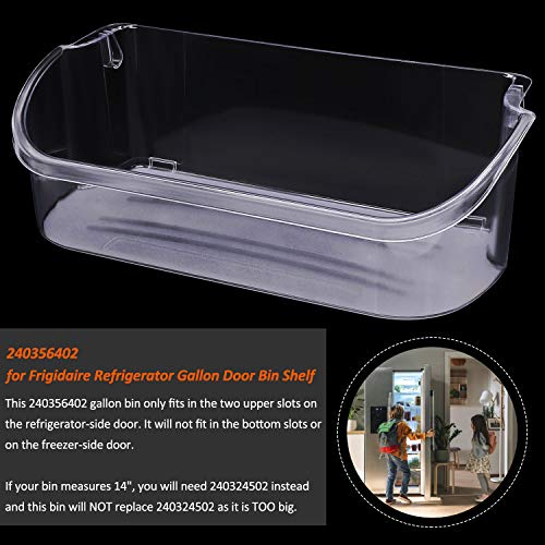 240356402 Refrigerator Door Shelf Bin(2 pack) by Romalon Part#240356407 240356408 240356410 891214 AP2549958 PS430122 240356401 240430312, Clear Plastic - Thumbnail 2