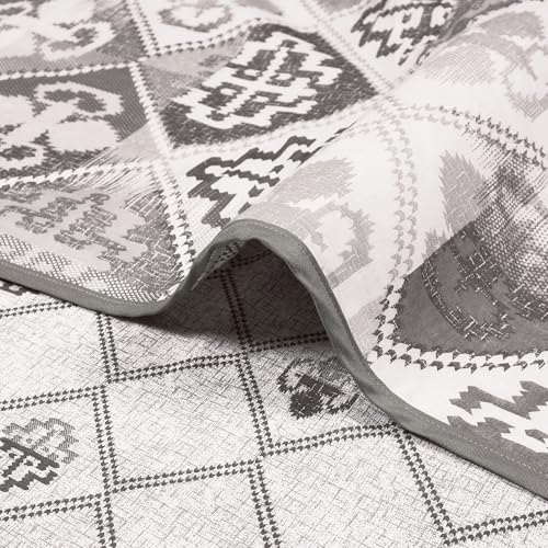 Image of Story@Home AC Quilted King Size Bed Cotton 100%| 150GSM 225x240 CM Quilt AC Blanket for Summer | AC Dohar Double Bed | Pale Mauve & white, Abstract & Motif Reversible Design Duvet | All-Season Blanket