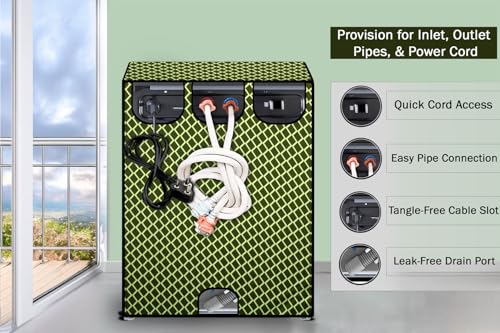 Image of Stylista Washing Machine Cover Compatible for Bosch 8 KG Fully-Automatic Front Loading WAJ28262IN, Check Military