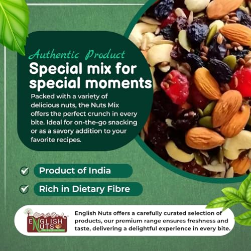 Image of Healthy Mixed Nuts 1kg | 14+ Dried Fruit Mixed | Trail Mix Include Walnut Raisins Almonds Cashew Pumpkin SunFlower Flax DriedBerry Dates Khajur Amla & Many More| Nutritious Dry FruitsMix | Fresh & Crunchy| Healthy Snack for Daily Use| Pack Of 2 X 500 Grams | Reuseable Pouch Pack