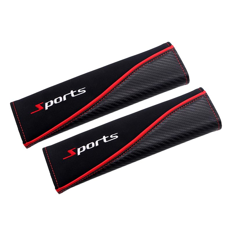 2 Pcs Car Seat Belt Pads for Toyota RAV4 4 (IV) A4 I 2013-2018, Seat Belt Covers Suede Carbon Fibre Soft Shoulder Cushion Comfort Strap Protector