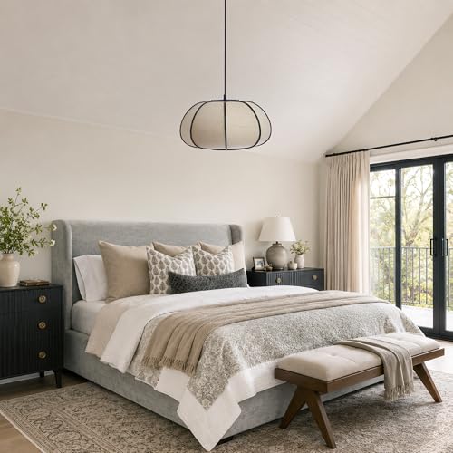 Image of Pendant Light, Boho Bamboo Hanging Light with Adjustable Height