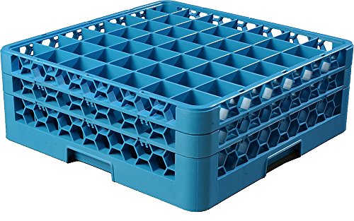 Glaskorb/Spülkorb 49 Fächer, Grundkorb + 2 Aufsätze | Außenhöhe: 18 cm/Innenhöhe 16 cm