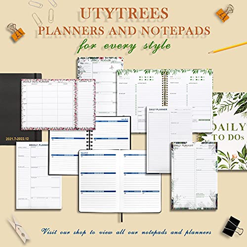 Utytrees Daily Planner Undated: 5.7"X8.5" Daily To Do List Notebook, Efficient Life Planner, Daily Journal With Inner Pocket, Meals Planner, Office Organization Notebooks For Women, Green #TOP6