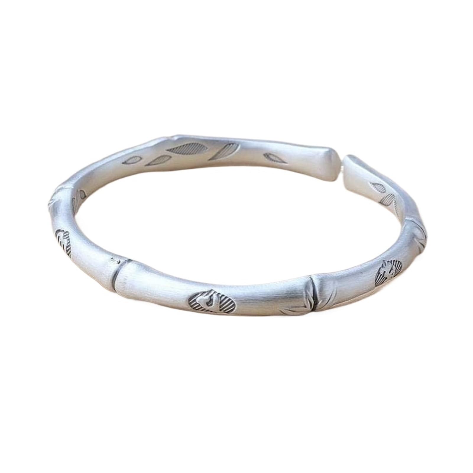Bracciale in argento, bracciale rigido alla moda, bracciale rigido in argento 999 da donna in bambù riportato citazioni buddiste felici Bracciale in argento Nanmo Amitabha I braccialetti possono esser