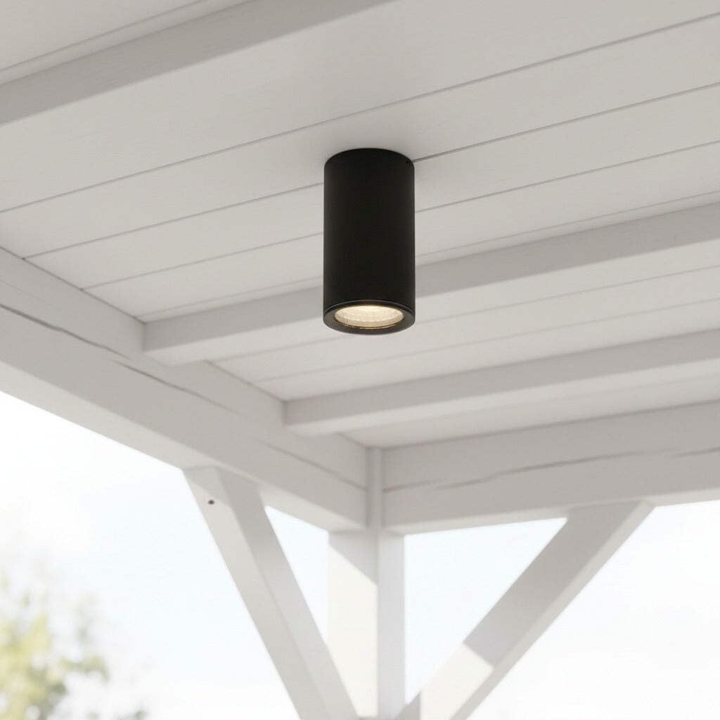 Rackhams Black/Light 5 Watt Round Surface Mount Soffit