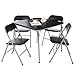 IKAYAA 5PCS Ensembles pour Salle à Manger en Métal Moderne Cuisine Table Chaises Définie pour Meubles de Cuisine 4 Personne 120kg Capacité de Charge (#3)