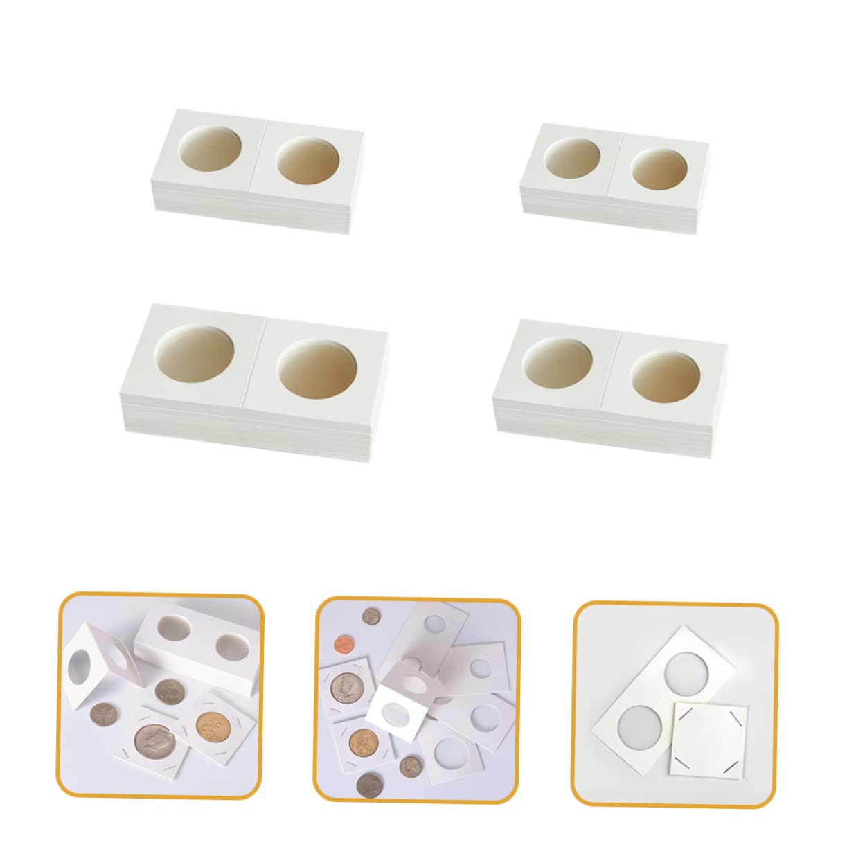 Artibetter Unidades De Soportes De Cartón para Monedas De Colección Surtidos Almacenamiento Seguro para Álbum De Monedas 200 Piezas*4