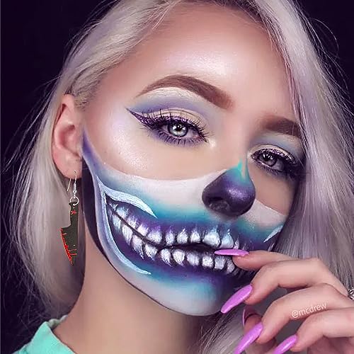 10 Pairs Punk Knife Dagger Scissors Kitchen Knives Saws Drop Dangle Earring Set Gothic Acrylic Blood Printed Knife Earring for Women Hip Hop Halloween Party Jewelry3