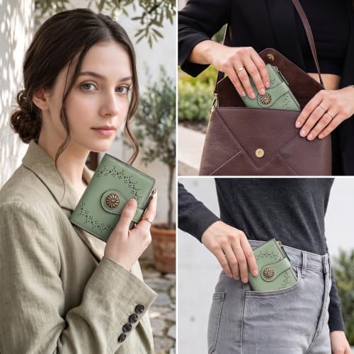 Tipmile Small Wallet Women Bifold RFID Blocking Card Holder Leather Wallets - Image 4