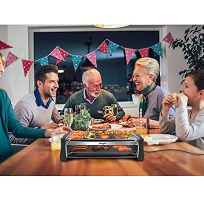 Hengbo Elektrogrill mit 2000 Watt，Elektrischer Tischgrill für Balkon, Garten,Indoor，2 Grillplatten & Abtropfschale,Temperaturregelung，Perfekt für Familienfeiern und Grillpartys für 4-6 Personen – Bild 7