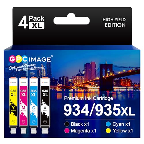 GPC IMAGE 934 XL 935XL Multipack Kompatible für HP 934 934XL 935 935 XL für HP Officejet Pro 6230 Druckerpatronen für HP Officejet pro 6830 Druckerpatronen für HP Officejet 6820 6800 (4er-Pack)