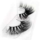 3D Mink False Eyelash 100% Handmade Strip Lashes, Pinkzio Reusable Extra Thick, Dramatic Volume Double Layer Fake Lashes 3D Faux Mink Lashes-003