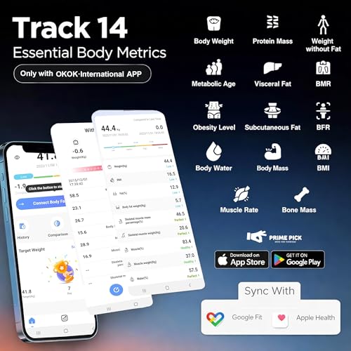 Image of Prime Pick Pro Digital Weight Machine Bathroom Weighing Scale with Large LCD Display USB Rechargeable Extra Thick Tempered Glass Anti Slip Base Black