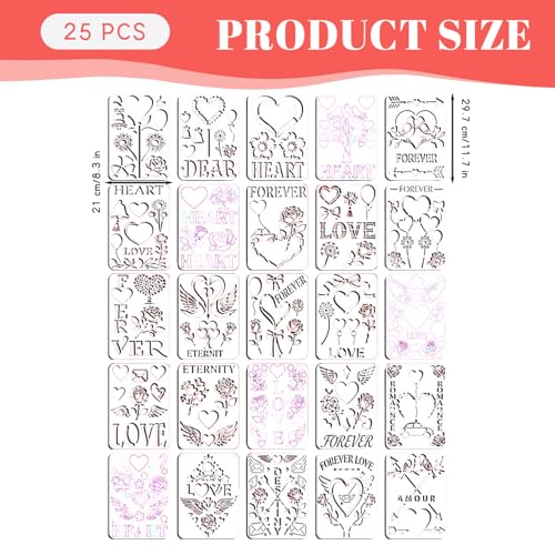 Plantillas de corazón de PET reutilizables que eliminan errores al pintar madera de bodas 5