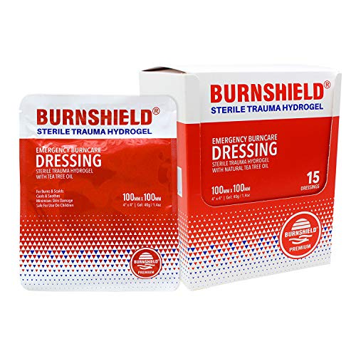Burnshield Emergency Sterile Burn Fire Hydrogel Soaked Burn Dressing 4