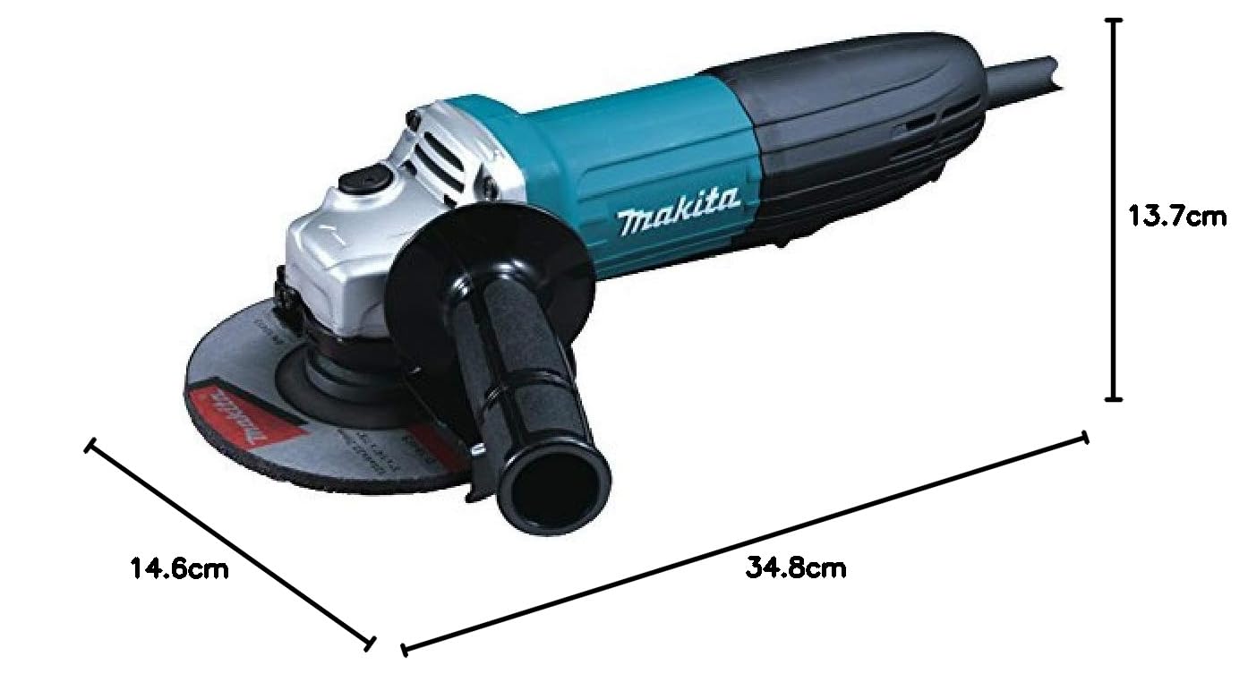 Makita GA5034 GA5034-Mini-amoladora 125 mm 720W 11000 RPM 1.9 kg sin BLoqueo interruptor, 240 V, Nero, S