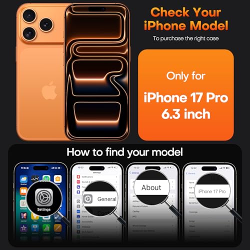 Image of TAURI for iPhone 17 Pro Case, with Screen Protector, Clear