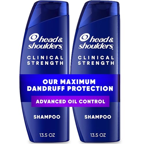 Head & Shoulders Anti-Dandruff Shampoo with 1% Selenium Sulfide, Clinical Strength Advanced Oil Control Twin Pack, Seborrheic Dermatitis Relief, Oily Scalp, 13.5 fl oz Each