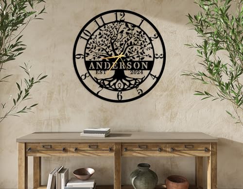 Reloj de pared metálico personalizado árbol de la vida 12" miniatura 3