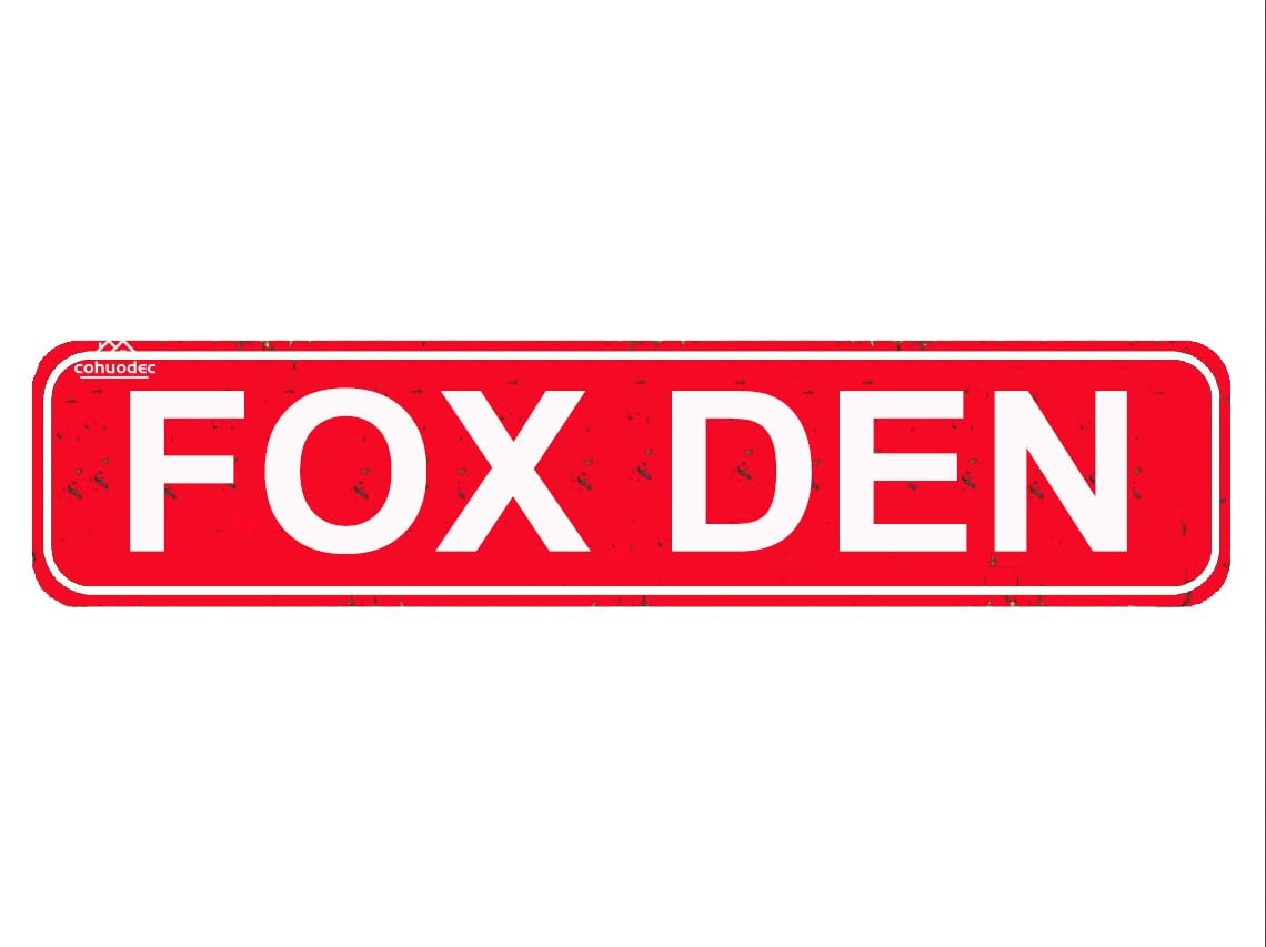 Fox Den Decor Rustic Metal Street Sign Home Patio Garden Bar Farm House Garage Wall Decor Red Tin Signs 4x16 Inch