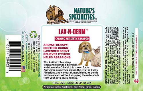Nature's Specialties Lav-N-Derm Dog Shampoo, Sensitive Dog Shampoo for Itchy Skin, Pefect for Dogs with Dry Itchy Skin - Image 2